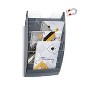 CEP Présentoir mural mangétique 5 cases A4 - Gris foncé et cristal