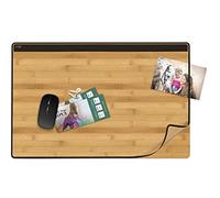 CEP Sous-main SILVA. Rabat antireflet. Dim (lxp): 58,5 x 38,5 cm, ép 2 mm. Noir/Bambou