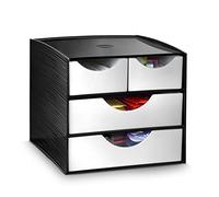 CEP Take a Break - Range-dosettes - Module de rangement 2 petits tiroirs + 2 grands tiroirs - 8-211 - Plastique - Noir et Gris métal - 18,6 x 18,5 x 17,5 cm