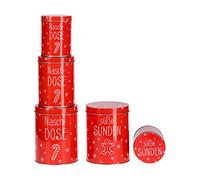 cepe Lot de 6 boîtes à biscuits en métal - Forme ronde - Tendance - 3 tailles