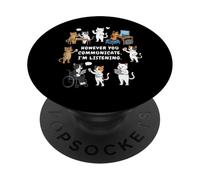 Cependant Vous communiquez, j'écoute l'orthophoniste SLP PopSockets PopGrip Adhésif