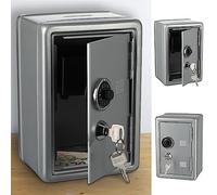 Cepewa Coffre-fort avec fente de dépôt d’argent │ Métal 12x18x10cm argent │ Serrure à combinaison 2 clés (1 x Coffre-fort Cepewa argent)