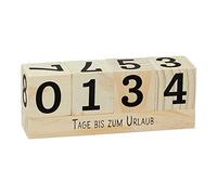 Cepewa Countdown Cube naturel en bois 16 x 6 cm Vacances Noël Naissance Anniversaire Repos Test