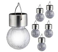 Cepewa Crackle Lot de 6 lampes solaires LED de jardin 9 x 11 cm
