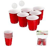 Cepewa Jeu à boire Schnaps Pong 14 pièces, 2 balles, 12 gobelets, 1 jeu à boire (1 jeu à boire de 14 pièces)
