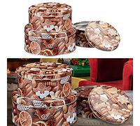 Cepewa Lot de 3 boîtes à pâtisserie rondes en métal - 3 tailles - Pour biscuits de Noël (1 lot de 3 boîtes à pâtisseries, gâteau au poivre)