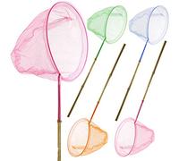 Cepewa Lot de 4 épuisettes colorées pour enfants - Avec tige en bambou