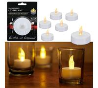 Cepewa Lot de 6 bougies chauffe-plat LED - Diamètre : 5,5 cm - Blanc - Taille XL - Sans flamme - 1 lot de 6 bougies chauffe-plat XL blanches
