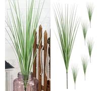 Cepewa Lot de 6 branches d'herbe - 10 x 60 cm - En plastique vert clair et blanc - Plante décorative avec cordon (1 lot de 6 branches d'herbe de 100 cm)