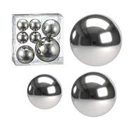 Cepewa Lot de 7 boules décoratives style en 3 tailles assorties - En métal argenté