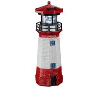 Phare LED - Hauteur : 27 cm - Rouge/blanc - Avec lumière rotative