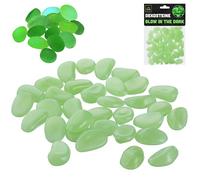 Cepewa Pierres décoratives « Glow in The Dark » - 2,5-2 cm - En plastique vert - 125 g - Pierres lumineuses fluorescentes pour la décoration