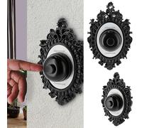 Cepewa Sonnette « Press for Champagne » | 14,5 x 22 x 14,5 cm en fer noir | Cloche de concierge avec sonnette (1 x sonnette décorative noire)