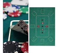 Cepewa Tapis de poker │ 60x90 cm 100% Polyester feutre vert imprimé │ Tapis de poker pliable