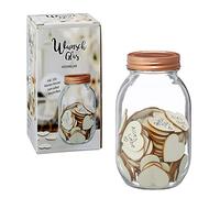 Cepewa Verre à souhaiter avec 100 cœurs en bois | Verre avec bouchon à vis | pour mariage, anniversaire ou livre d'or