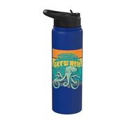 Céphalopode Descendez de mon récif Kraken Octopus Squid Fish Stainless Steel Insulated Water Bottle