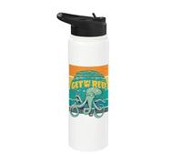 Céphalopode Descendez de mon récif Kraken Octopus Squid Fish Stainless Steel Insulated Water Bottle