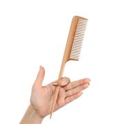 Cepillo Ancho de Madera para Cabello Peigne à dents larges en bois naturel Brosse à cheveux de style vintage Peigne en bois pour un coiffage doux Peigne à cheveux antistatique (peigne à dents fines)