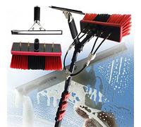 Cepillo cópico para Limpiar Cristales Cepillo de Limpieza para Ventanas Kit de Limpieza de Ventanas pértiga avec Agua/Manguera Limpieza de Paneles fotovoltaicos y solares