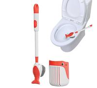 Cepillo De Baño Con Soporte - Cepillo De Dibujos, Escobilla Larga Recargable | Diseño Creativo Con Dispensador De Líquido Integrado, Limpieza Eficiente Para Hogar, Aseo, Baño Moderno