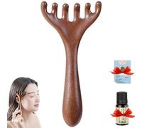 Cepillo De Meridianos para Masaje, Peigne de massage à six griffes pour relaxation du cuir chevelu, du visage, du cou et des épaules (1 pièce)