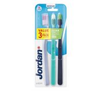 Jordan Oralcare - Brosse à dents Clean Smile - Pack de 3 Médium