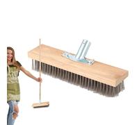Cepillo Para pisos d'acero inoxidable - Cepillo Para limpiar grietas Con Mango Largo | Cerdas duras Para quitar Musgo, piscinas, pisos al Aire Libre, limpieza de huecos, USO en pisos duros, ce