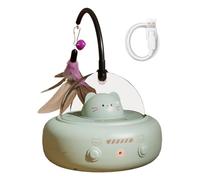 Ceprznvey Automated Cat Toy, Automatic Motion Activated Cat Toy with Feather, Mental Stimulation, Boredom Relief, Hunting Playtime for Home, Holiday, 4.13x7.48 inches, Pink, Green, 1 Piece