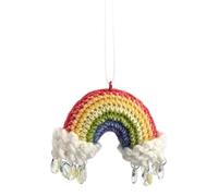 Ceprznvey Bag Charm - Rainbow Crochet Keychain for Keys | Handmade Yarn Pendant with Soft Texture, Decorative Accessory, for Kids, Students, Teachers, Party, Travel, Wallets, Backpacks