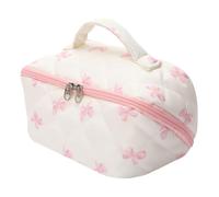 Ceprznvey Bow Bag - Makeup Case for Travel School | Large Capacity Pink with Smooth Zipper, Cute Toiletry Organizer, Cosmetic Storage Accessory for Women Girls Kids House Skin Care Pencil Brush