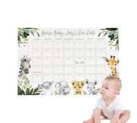 Ceprznvey Calendrier de date d'accouchement pour bébé, calendrier de prévision de la date d'accouchement pour bébé,Jeu de douche Anniversaire de Calendrier drôle Prédiction de la d'échéance