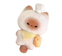 Ceprznvey Chef Bread Cat Plush, Plush Cat Doll, Steamed Bun Cat Toy, Stuffed Cat Toy, Schoolbag Decor, Soft Chef Bread Cat Plush, Cute Plush Cat Present, 4.72-inch Stuffed Cat for Schoolbag Purse