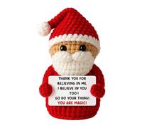 Ceprznvey Christmas Crochet Doll - Handmade Santa Claus for Festive Joy | Inspirational Holiday Decoration with Greeting Card, Creative Ornament Accessory, Seasonal Present for Family and Friends