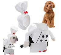 Ceprznvey Costume d'halloween pour Chiens, Costume de Chef de Vacances - Tenue réglable avec Chapeau de Cuisine, vêtements effrayants pour Animaux de Compagnie, Accessoires Photo pour Cosplay