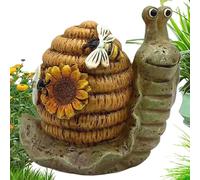 Ceprznvey Décoration d'escargot d'extérieur en résine, sculpture mignonne de dessin animé, matériau en résine robuste, ferme, cour, pelouse, terrasse, 13 x 8,9 x 11,4 cm