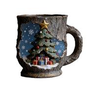 Ceprznvey Decorative Tea Mug - Comfortable Glass Cup ¦ Christmas Cups with Sturdy Finish, Resin Bark Crack Mugs with Festive Charm, Christmas Coffee Mug, Holiday Tea Cups for Party Centerpieces
