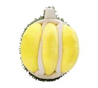 Ceprznvey Dog Chew Toys, Squeaky Dog Toys, Cute Comfortable Durian Sounding Pet Plush Toy for Small and Large Dogs, Shell 6,3 x 5,12 x 3,15 pouces, Pulp 4,72 x 2,36 x 1,18 pouces, jaune, 1 pièce