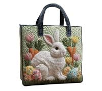 Ceprznvey Easter Bunny Tote - Canvas Handbag Bag for Celebration | Cotton Material with Rabbit Design, Fashion Carry Accessory, Multiple Purpose Organizer, Holiday Party Supply for Hunting