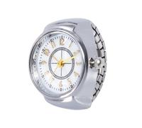 Ceprznvey Finger Ring Watch, Analog Clock Ring Timepiece, Creative Mini Watch for Women Men, Round Face Accessory, Adjustable Fit Jewelry, Gold Silver Alloy Case, Stylish Wearable Design