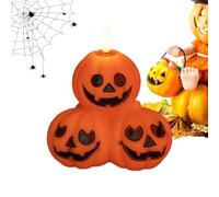 Ceprznvey Halloween Pumpkin Lights - LED Candle Decoration | Material with Flickering Flame Effect, Spooky Pumpkin Design for Indoor Outdoor Halloween Decor, Perfect for Shelf Fireplace Bedroom