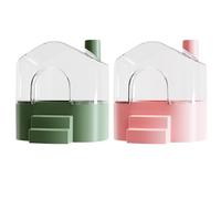 Ceprznvey Hamster Sand Box, Transparent Hamster Bathroom, Small Animal Sand Bath, Durable Abs & Polystyrene, Play & Clean Space, Hiding & Sleeping Area, 7.28x6.93x6.77
