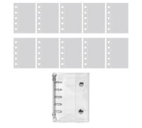 Ceprznvey Lot de 10 feuilles de papier en PVC transparent avec couverture transparente à 5 anneaux - Collection d'art pour fête d'anniversaire, voyage, voiture, scrapbooking
