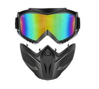 Ceprznvey Masque Facial Moto Antibuée - Protecteur Coupe-Vent avec Lunettes Amovibles Incluses | Couvre-Visage intégral 2 en 1 Ajustable | pour Hommes Ski Cyclisme Équitation Travail Jardinage