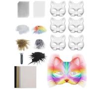 Ceprznvey Masques de chat pour travaux manuels | Kit de fabrication de masques avec maille et feuille de feutre, ensemble d'accessoires de costume pour fête, bal masqué, cosplay, carnaval