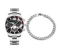 Ceprznvey Montre calendrier fantaisie, accessoire élégant pour homme, bracelet tendance décontracté, matériau robuste, ajustement confortable, facile à lire, polyvalent, pour le travail, acier