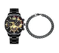 Ceprznvey Montre calendrier fantaisie, accessoire élégant pour homme, bracelet tendance décontracté, matériau robuste, ajustement confortable, facile à lire, polyvalent, pour le travail, acier