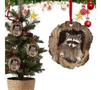 Ceprznvey Ornements de Noël | Pendentifs en forme de trou d'arbre | Décoration de Noël pour sapin | Figurine 2D en acrylique plat pour amis, amoureux, réunion de famille pour affichage saisonnier des