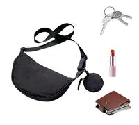 Ceprznvey Petit sac croissant en nylon, sac à bandoulière compact, élégant et fonctionnel, pochette de rangement légère, parfait pour les rendez-vous et le travail, 27 x 7 x 17 cm, 130 g, Noir , Refer