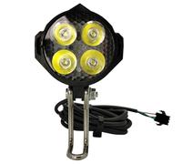 Ceprznvey Phare de vélo électrique, projecteur LED puissant, design compact et étanche, luminosité réglable et haut-parleur intégré, conduite de nuit pour scooter, moto, 6,1 x 5,9 x 7,9 cm