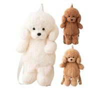 Ceprznvey Plush Backpack, Dog Shoulder Purse, Cute Realistic Design, Lightweight and Soft, Everyday Travel Use for Kids and Girls, Plush Puppy Backpack, 13.78